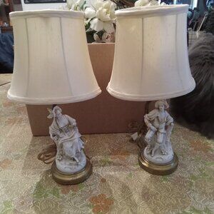 Vintage Pair of Victorian  Lamps with Shades